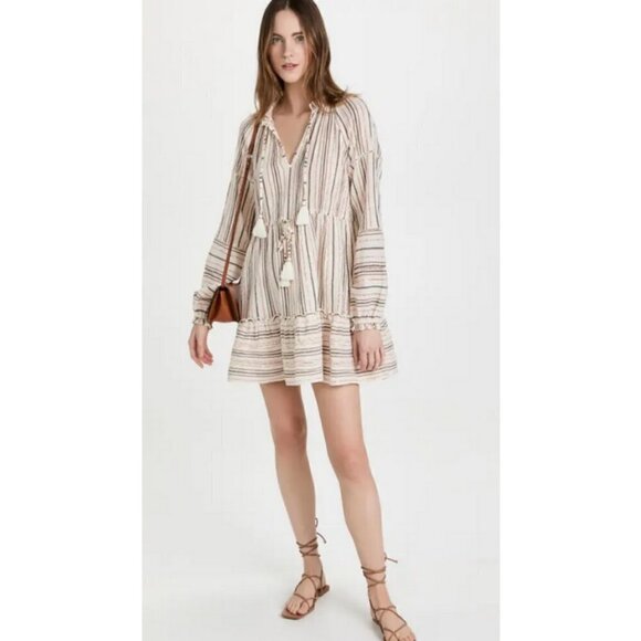 💕VERONICA BEARD💕 Danica Metallic Dress ~ Natural Multi-Color XS NWT - Picture 2 of 16